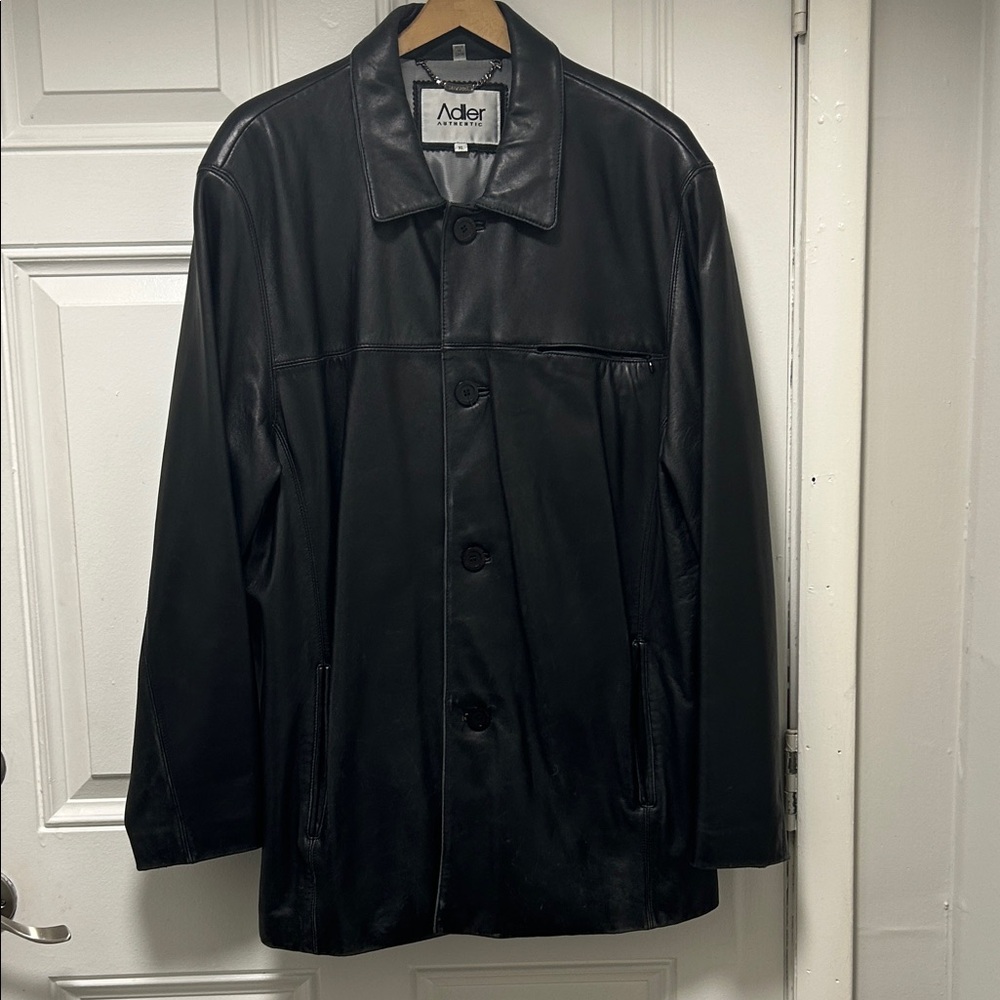 Ader Men's Black Lamb Skin Leather Jacket